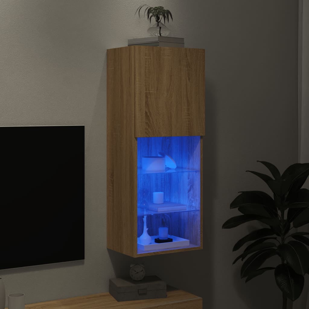 TV ormarić s LED svjetlima boja hrasta sonome 40,5x30x102 cm