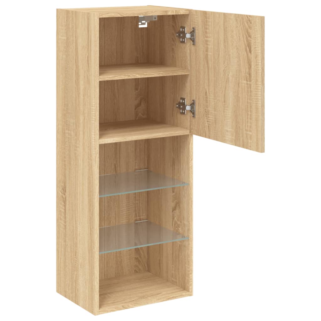 TV ormarić s LED svjetlima boja hrasta sonome 40,5x30x102 cm