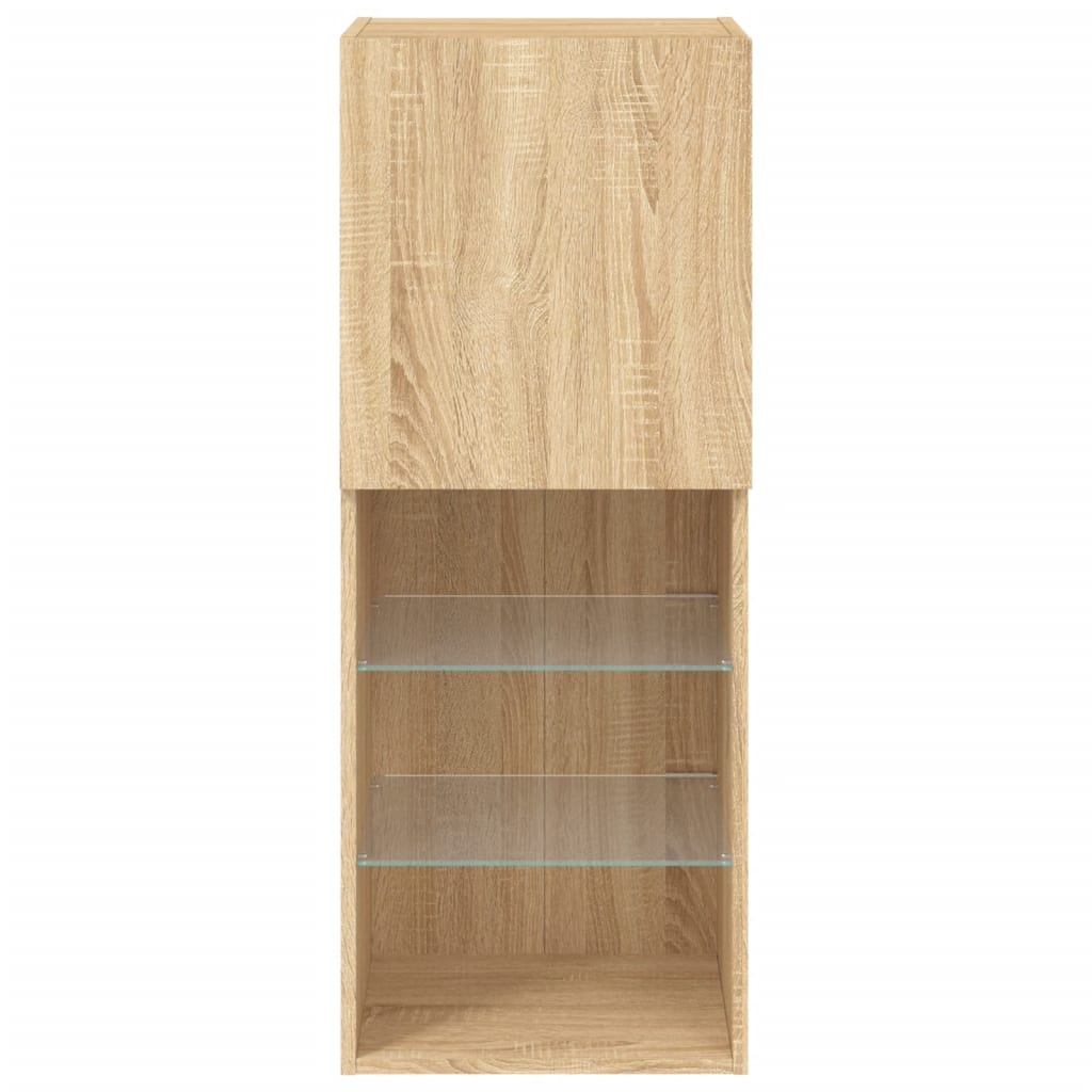 TV ormarić s LED svjetlima boja hrasta sonome 40,5x30x102 cm