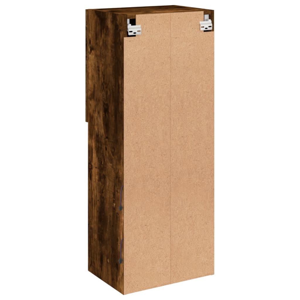 TV ormarić s LED svjetlima boja dimljenog hrasta 40,5x30x102 cm