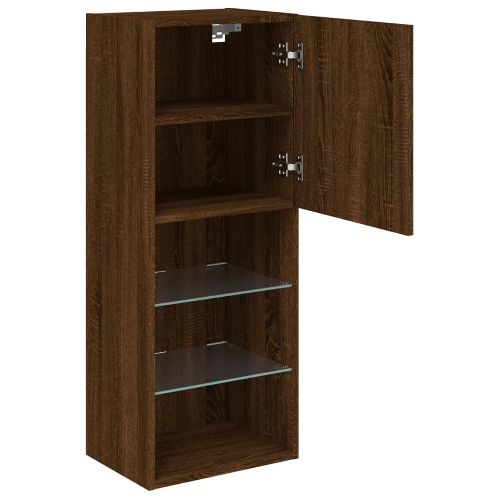 TV ormarić s LED svjetlima boja smeđeg hrasta 40,5x30x102 cm