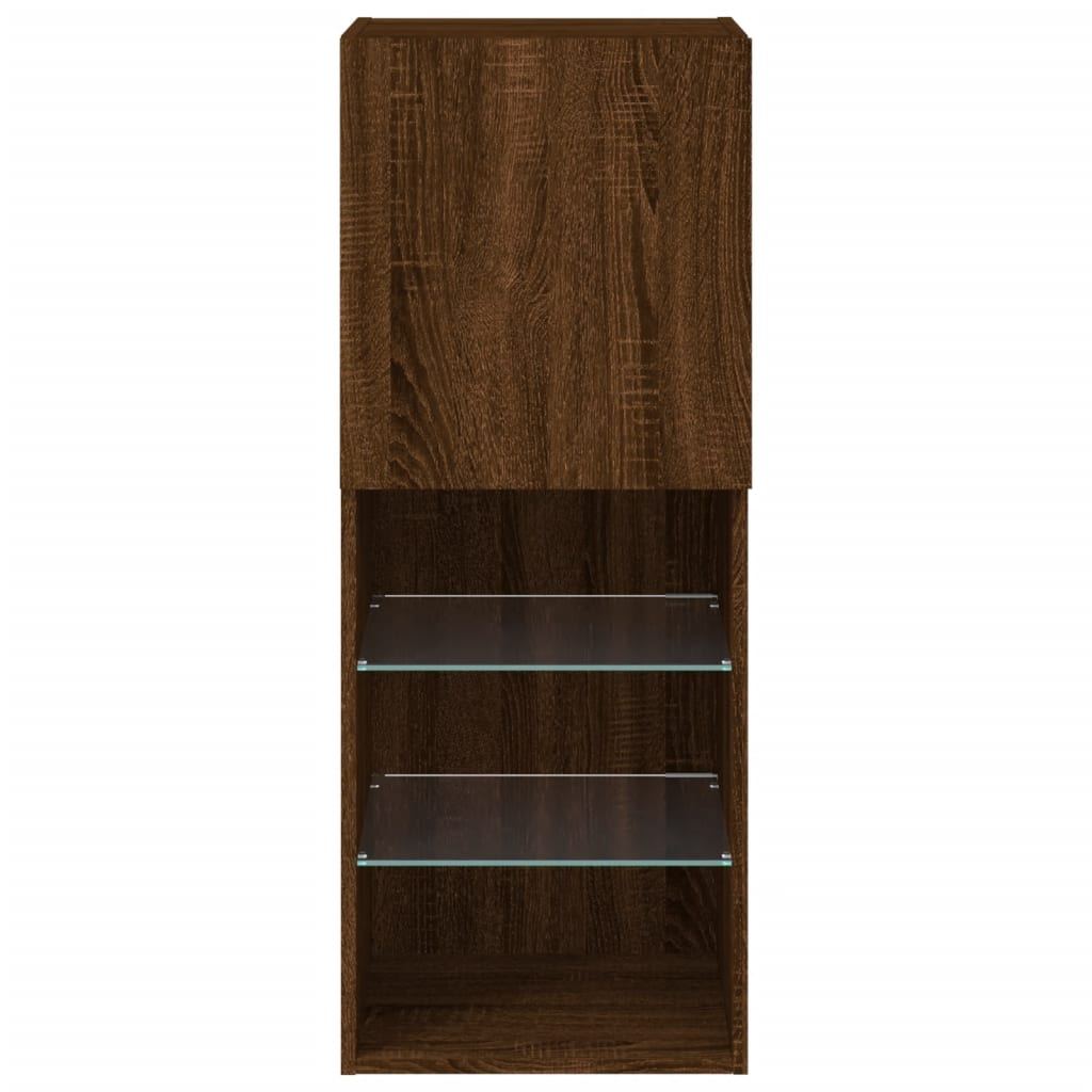 TV ormarić s LED svjetlima boja smeđeg hrasta 40,5x30x102 cm