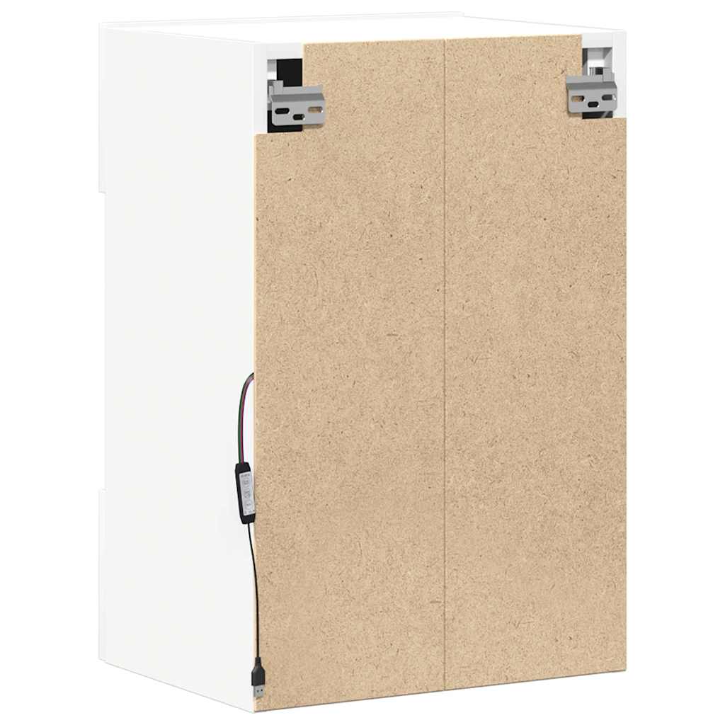 Zidni ormarići s LED svjetlima za TV 2 kom bijeli 40x30x60,5 cm