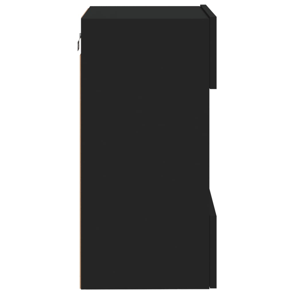 Zidni TV ormarić s LED svjetlima crni 40x30x60,5 cm