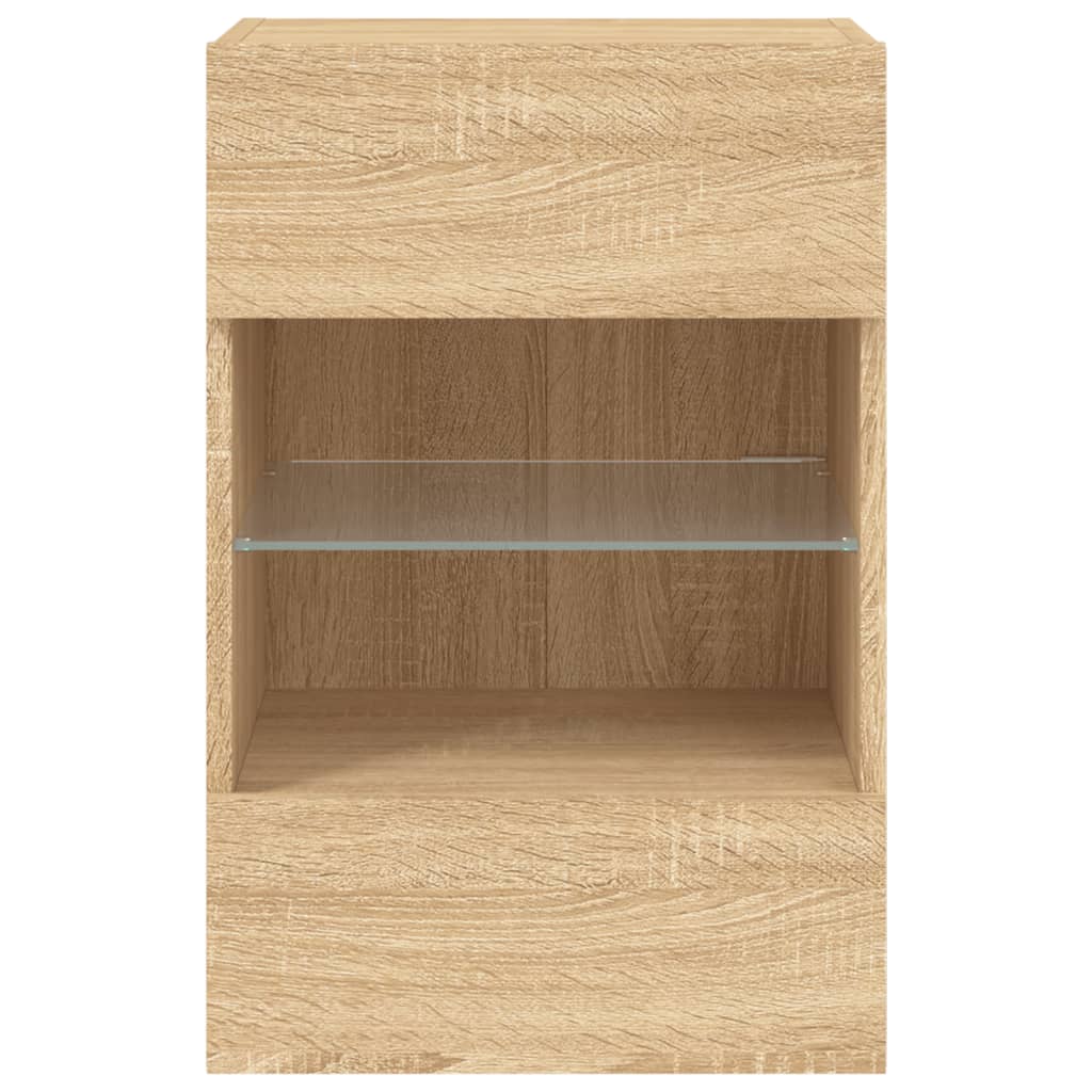 Zidni TV ormarić s LED svjetlima boja hrasta 40x30x60,5 cm