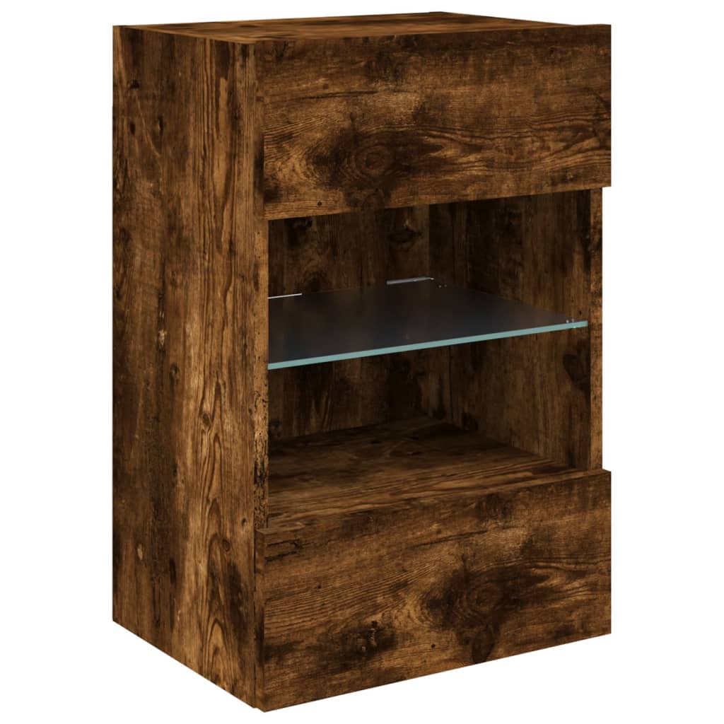 Zidni TV ormarić s LED svjetlima boja hrasta 40x30x60,5 cm