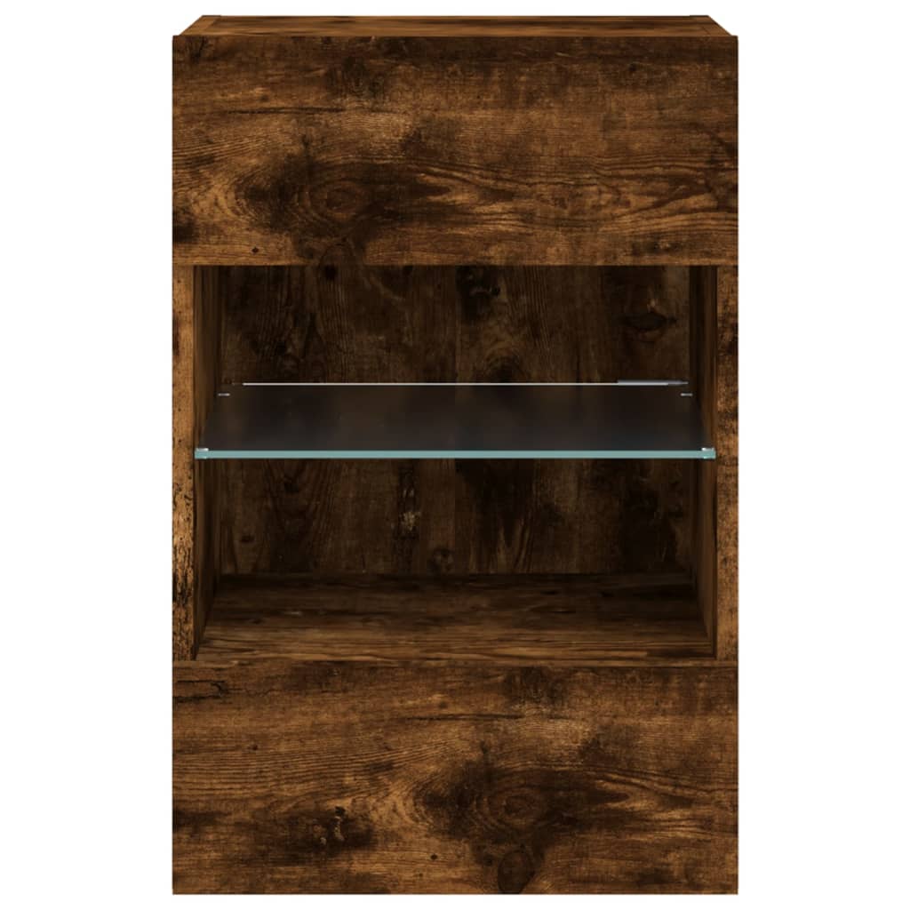 Zidni TV ormarić s LED svjetlima boja hrasta 40x30x60,5 cm
