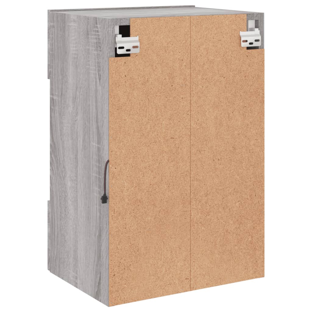 Zidni TV ormarić s LED svjetlima siva boja hrasta 40x30x60,5 cm
