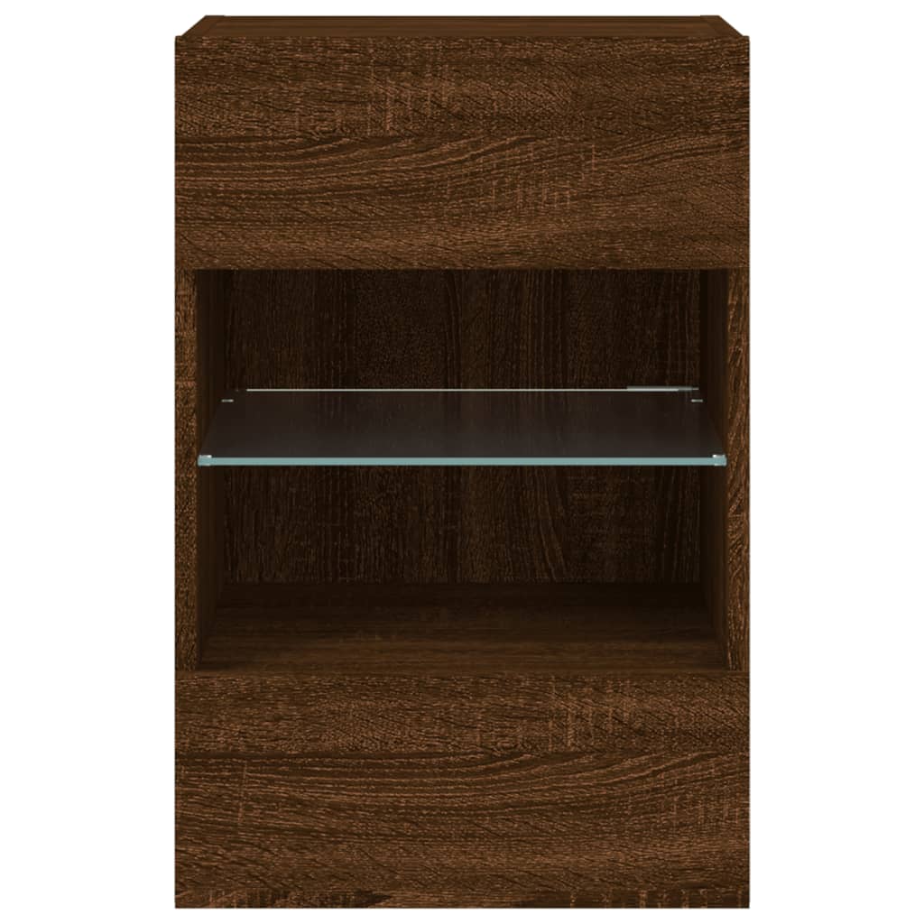 Zidni TV ormarić s LED svjetlima boja hrasta 40x30x60,5 cm