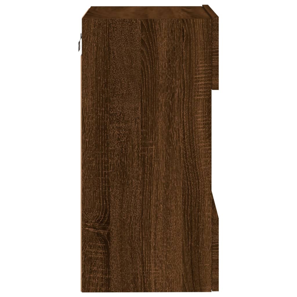 Zidni TV ormarić s LED svjetlima boja hrasta 40x30x60,5 cm