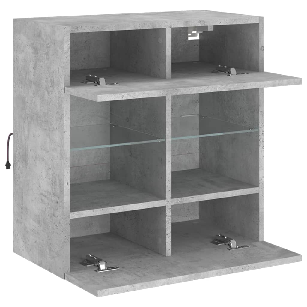 TV ormarić s LED svjetlima siva boja betona 58,5x30x60,5 cm