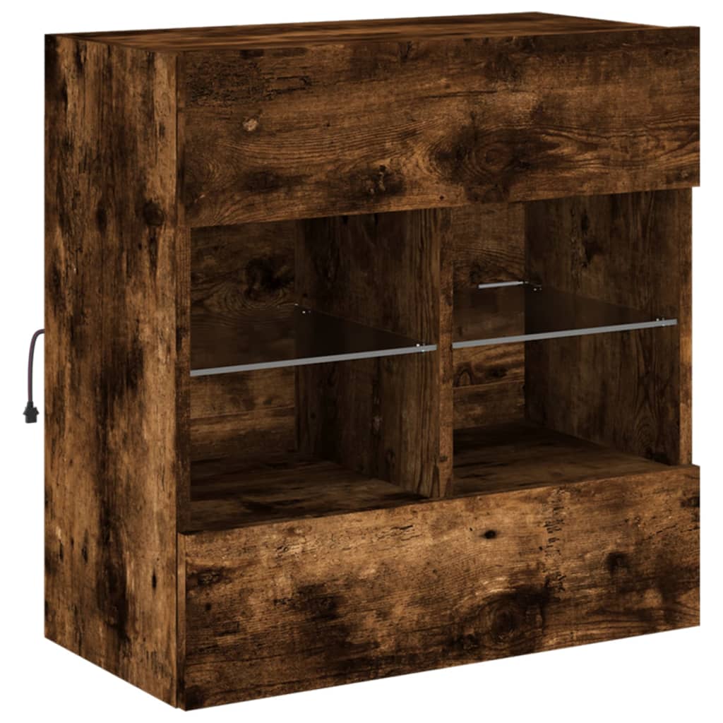 Zidni TV ormarić s LED svjetlima boja hrasta 58,5x30x60,5 cm