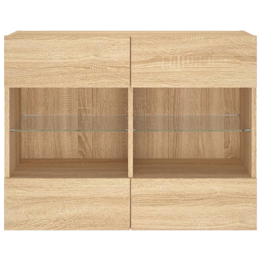 Zidni TV ormarić s LED svjetlima boja hrasta 78,5x30x60,5 cm
