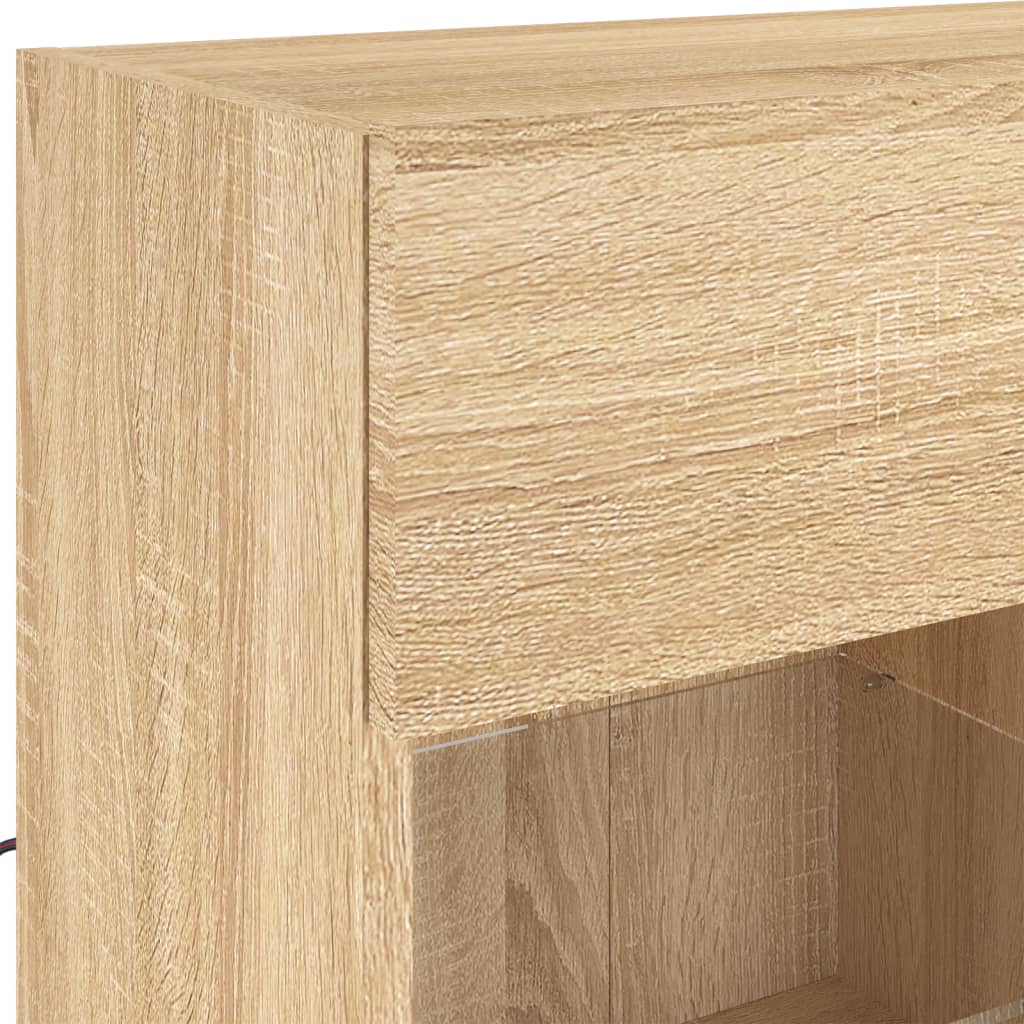 Zidni TV ormarić s LED svjetlima boja hrasta 78,5x30x60,5 cm