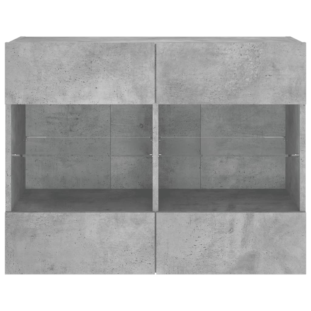 TV ormarić s LED svjetlima siva boja betona 78,5x30x60,5 cm