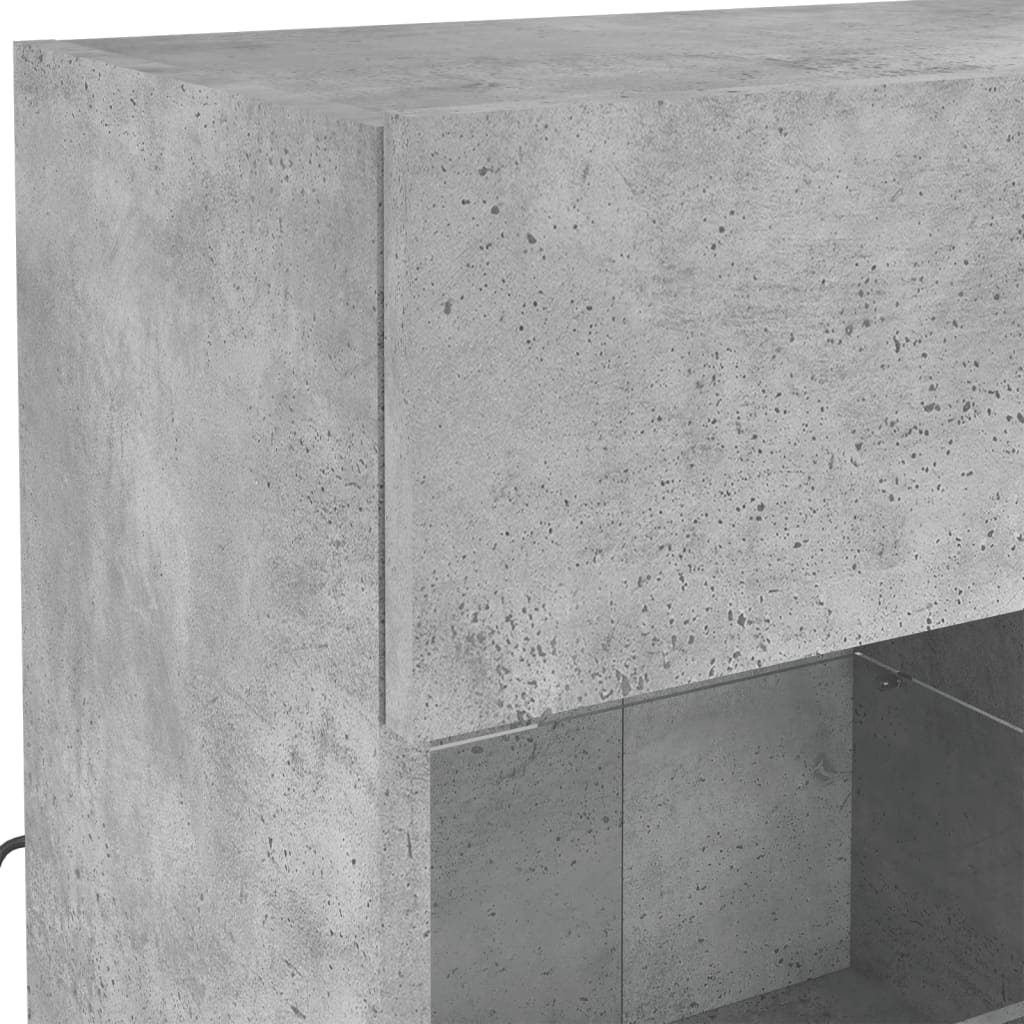 TV ormarić s LED svjetlima siva boja betona 78,5x30x60,5 cm