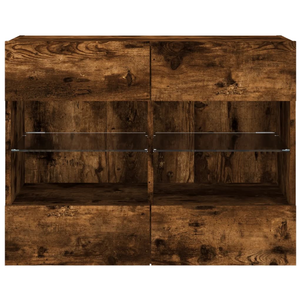 Zidni TV ormarić s LED svjetlima boja hrasta 78,5x30x60,5 cm