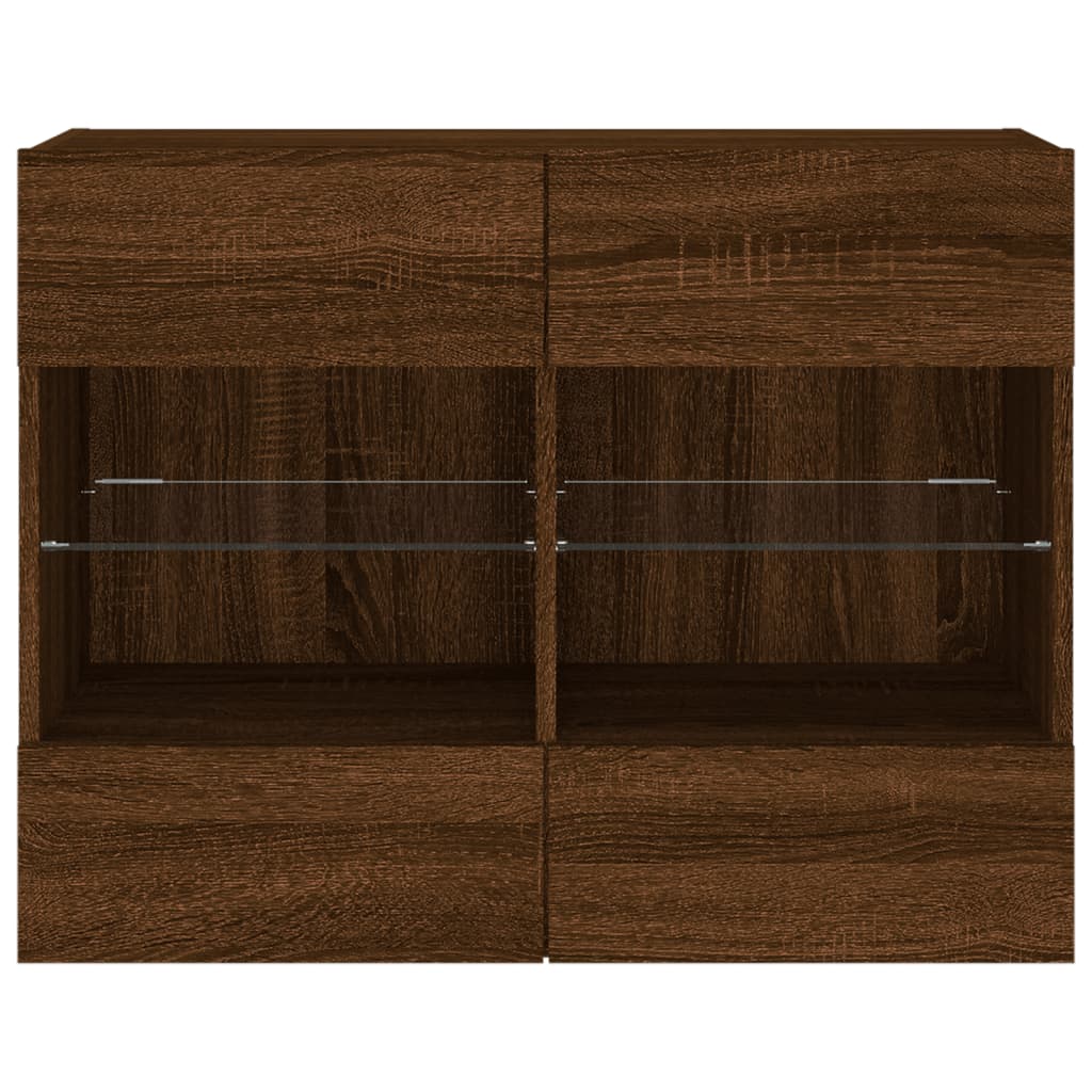 Zidni TV ormarić s LED svjetlima boja hrasta 78,5x30x60,5 cm