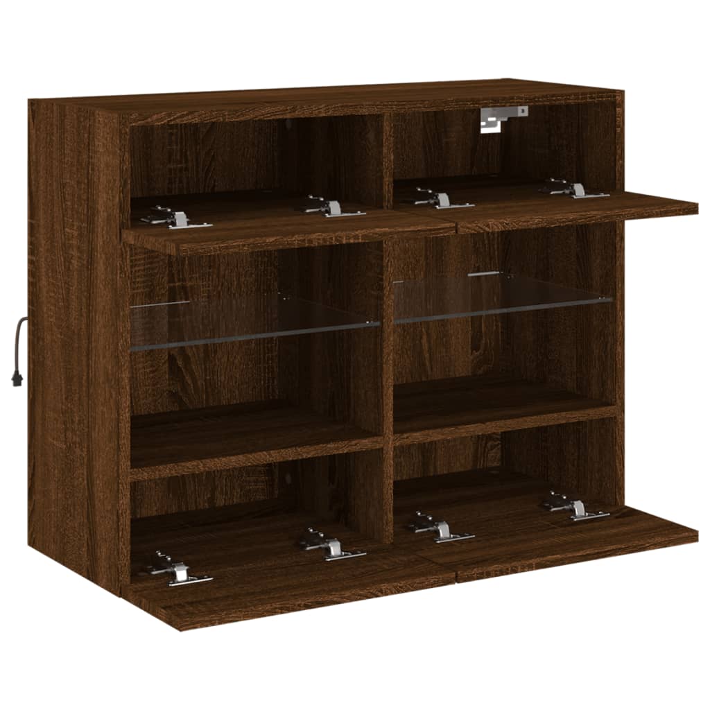 Zidni TV ormarić s LED svjetlima boja hrasta 78,5x30x60,5 cm
