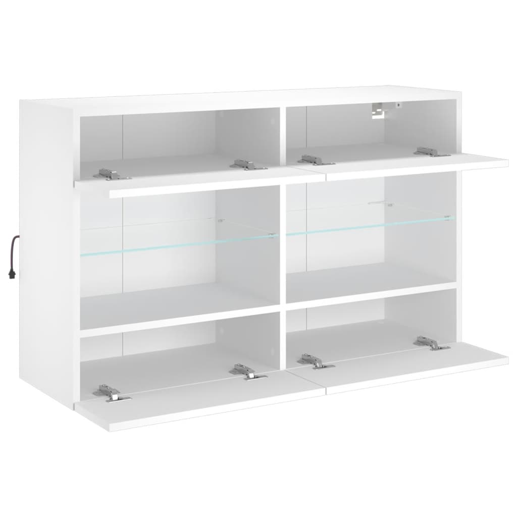 Zidni TV ormarić s LED svjetlima bijeli 98,5x30x60,5 cm