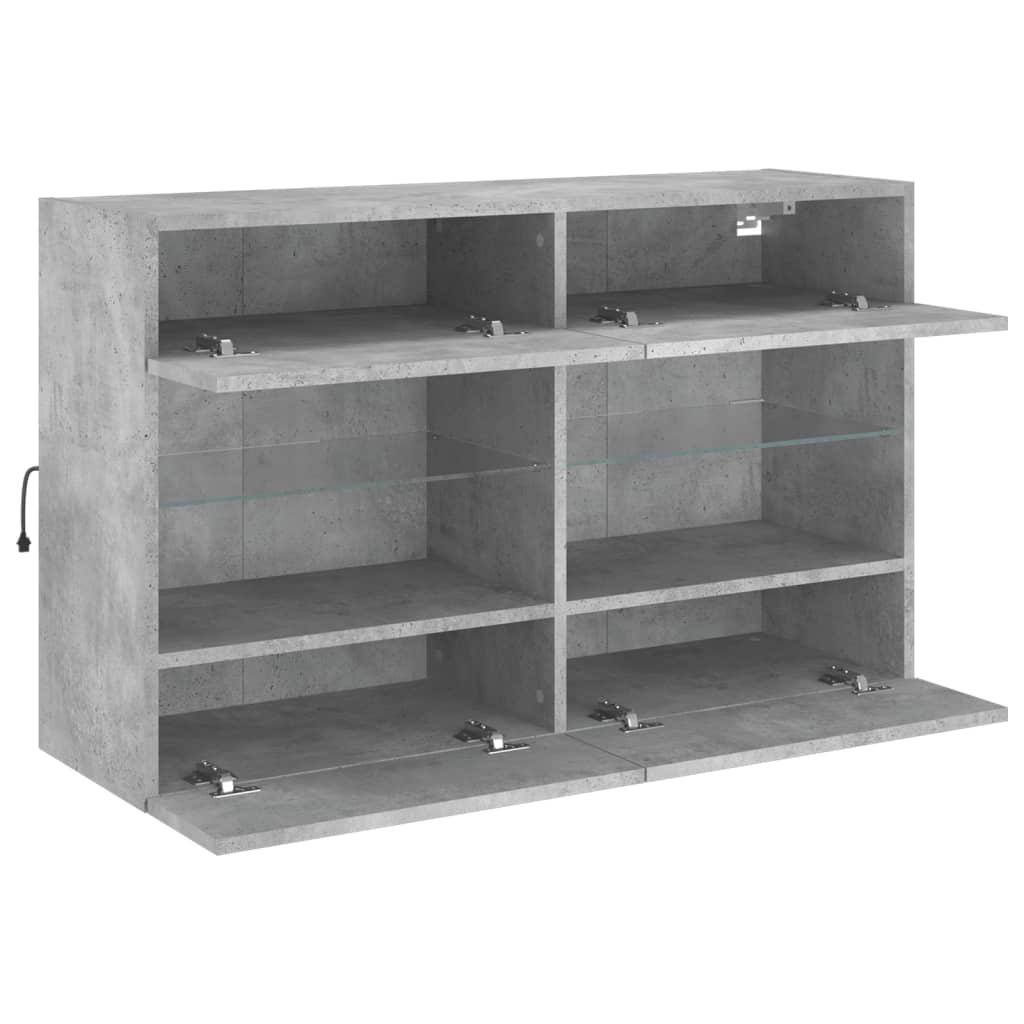 TV ormarić s LED svjetlima siva boja betona 98,5x30x60,5 cm