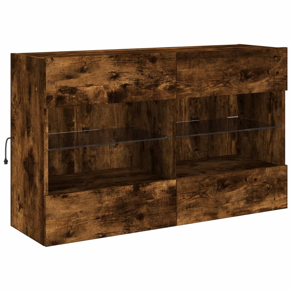 Zidni TV ormarić s LED svjetlima boja hrasta 98,5x30x60,5 cm