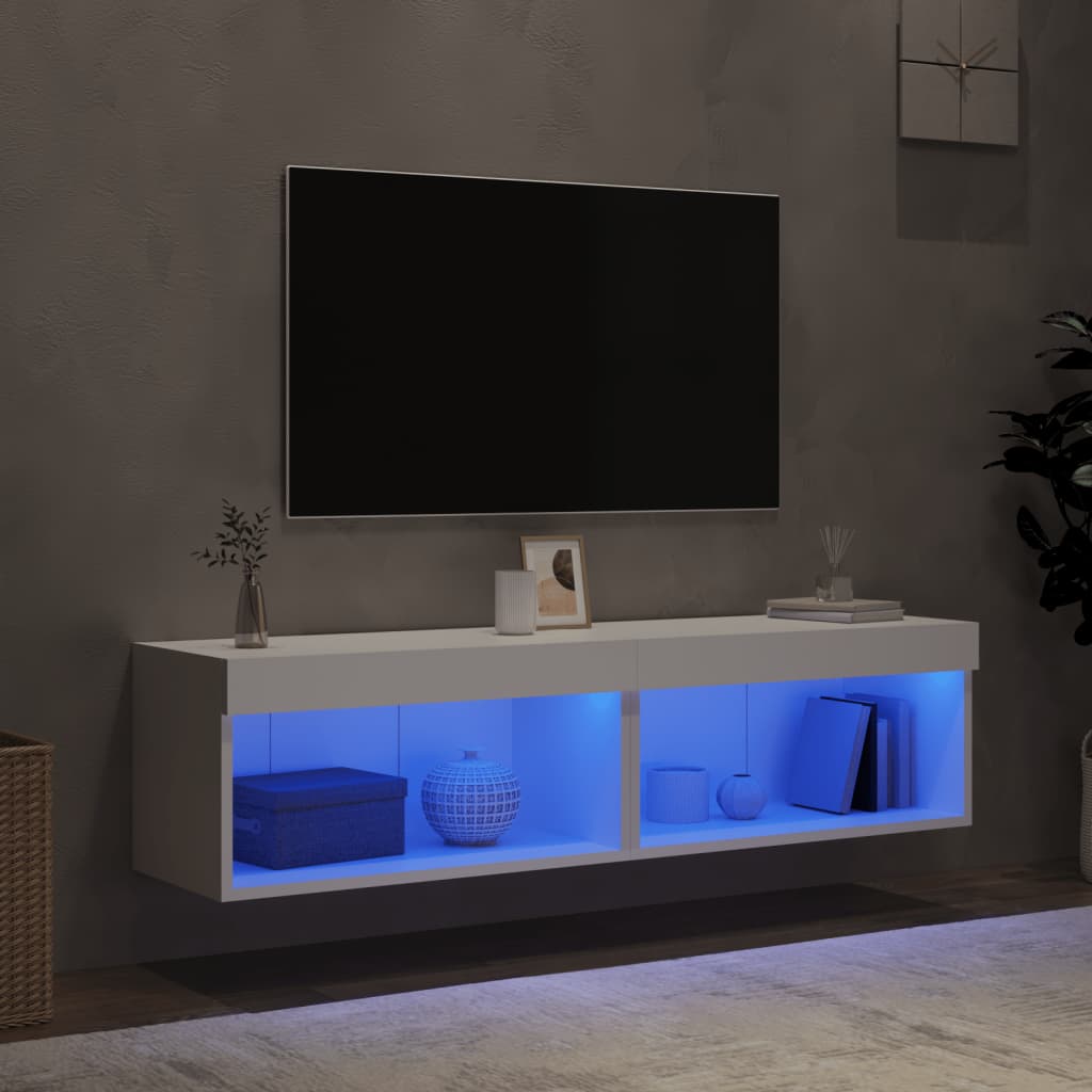 TV ormarići s LED svjetlima 2 kom bijeli 60x30x30 cm