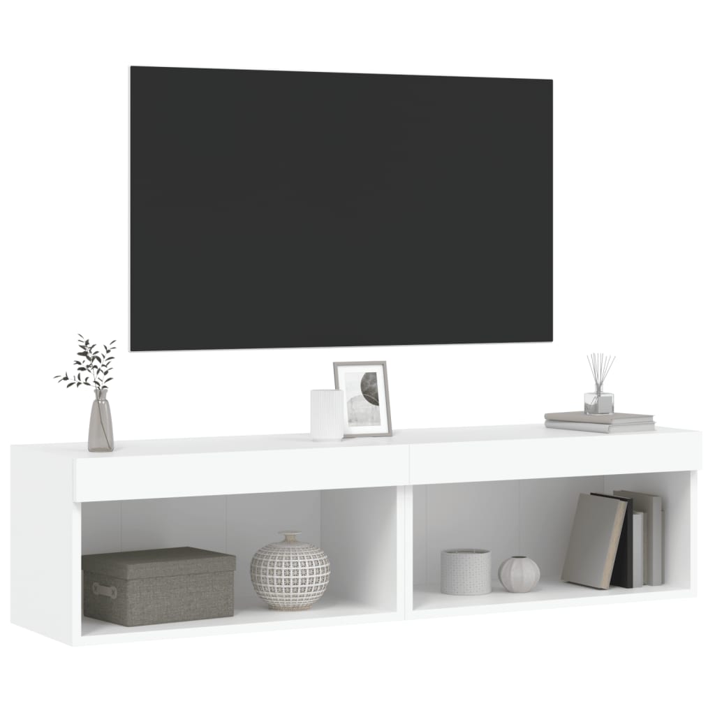 TV ormarići s LED svjetlima 2 kom bijeli 60x30x30 cm