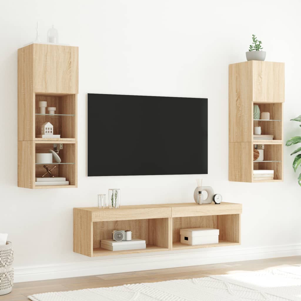 TV ormarić s LED svjetlima boja hrasta sonome 60 x 30 x 30 cm