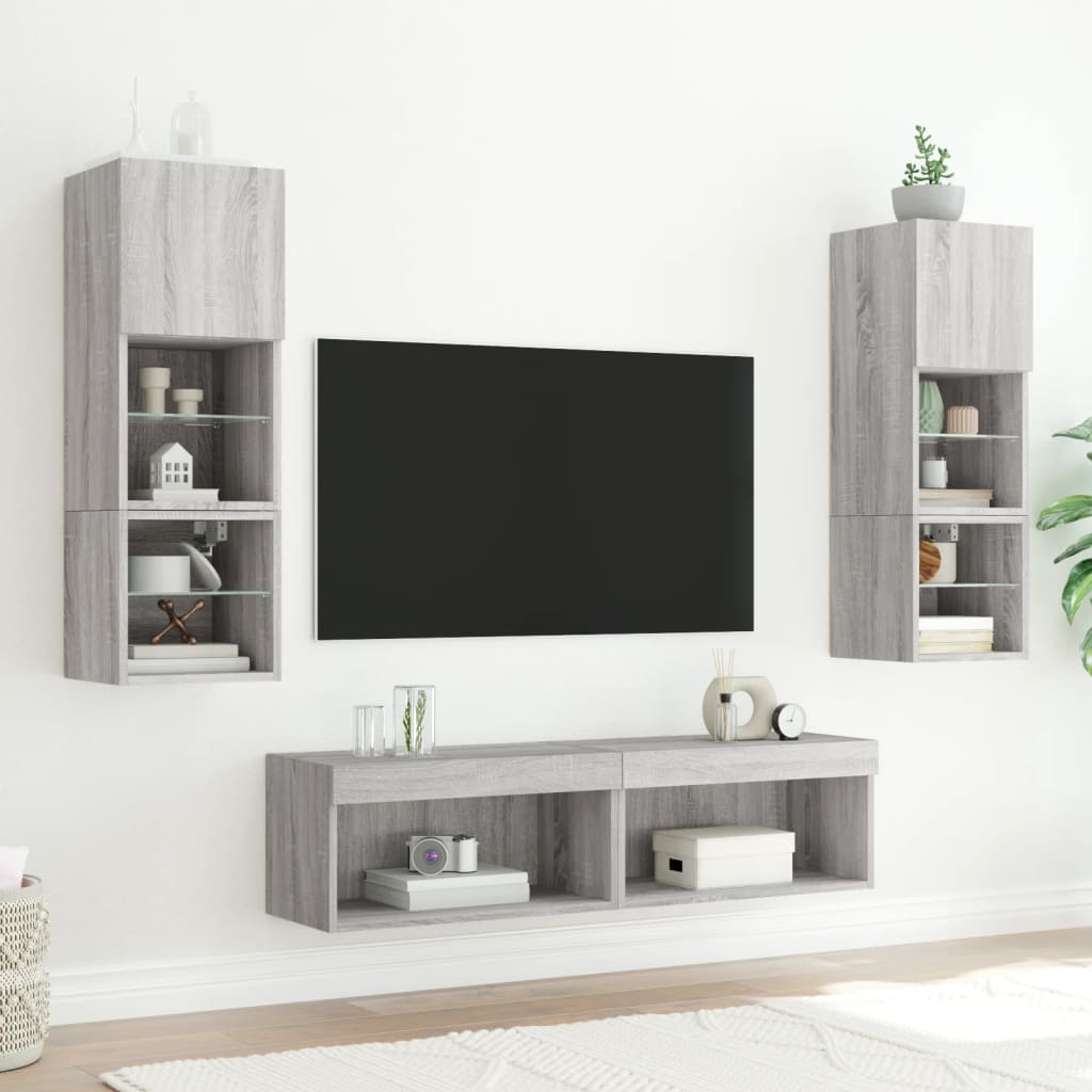 TV ormarić s LED svjetlima boja hrasta sonome 60x30x30 cm