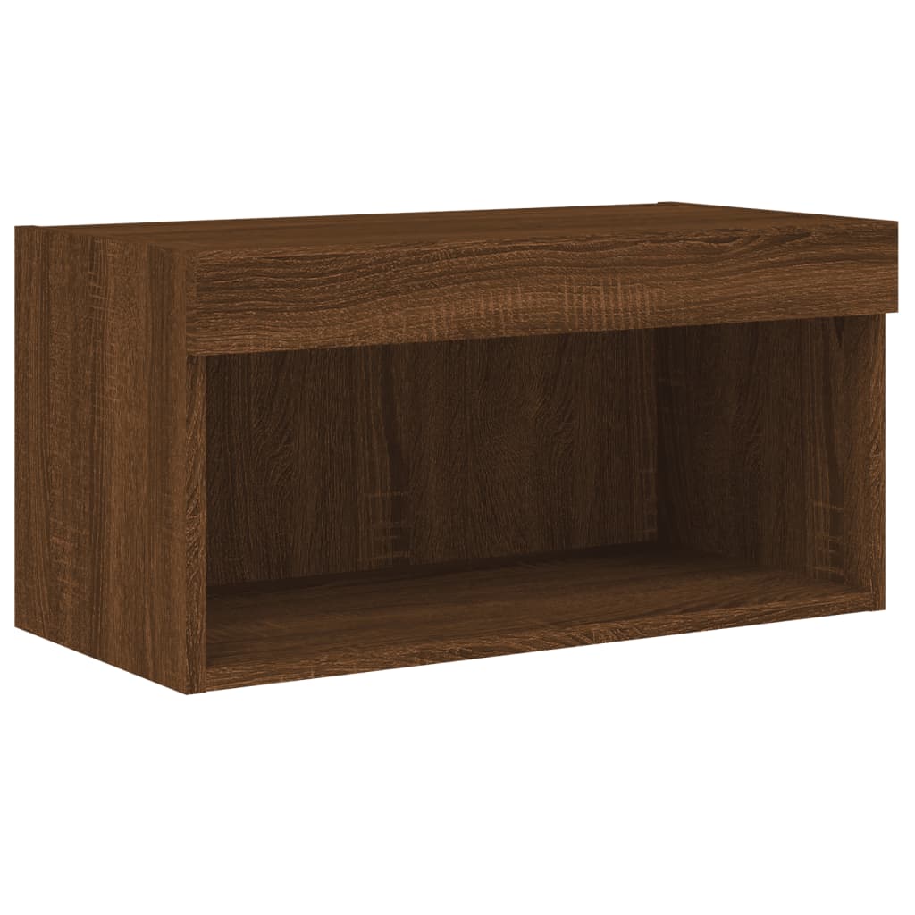TV ormarić s LED svjetlima boja smeđeg hrasta 60x30x30 cm