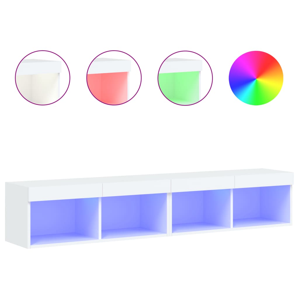 TV ormarići s LED svjetlima 2 kom bijeli 80x30x30 cm