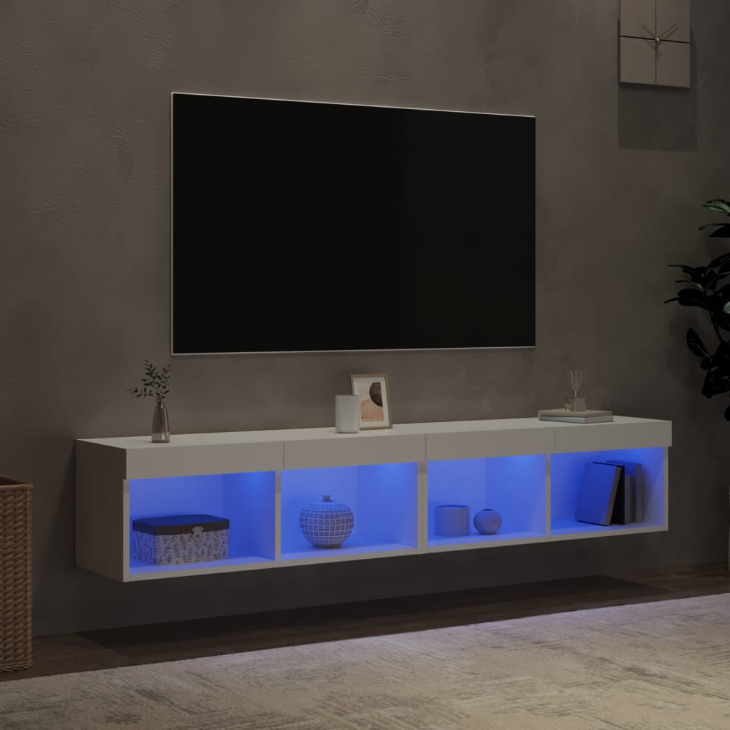 TV ormarići s LED svjetlima 2 kom bijeli 80x30x30 cm