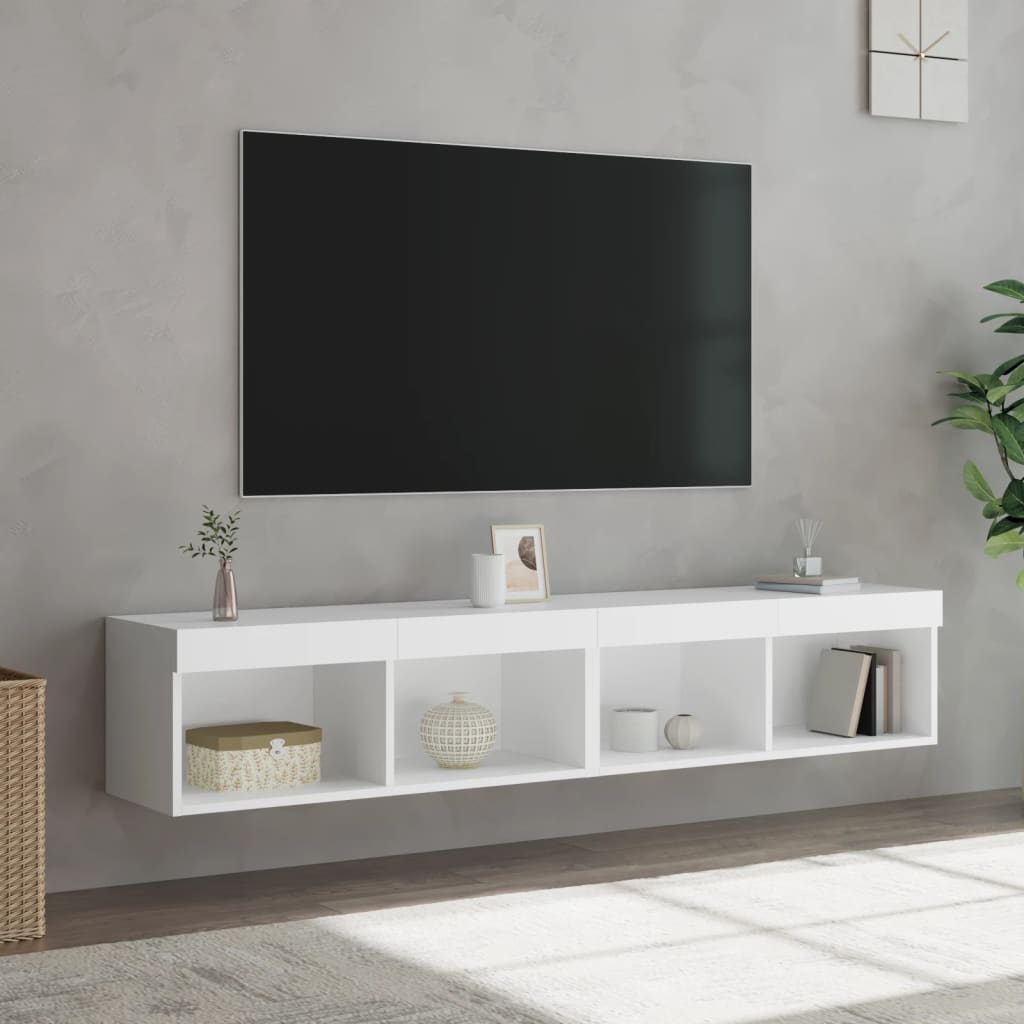 TV ormarići s LED svjetlima 2 kom bijeli 80x30x30 cm