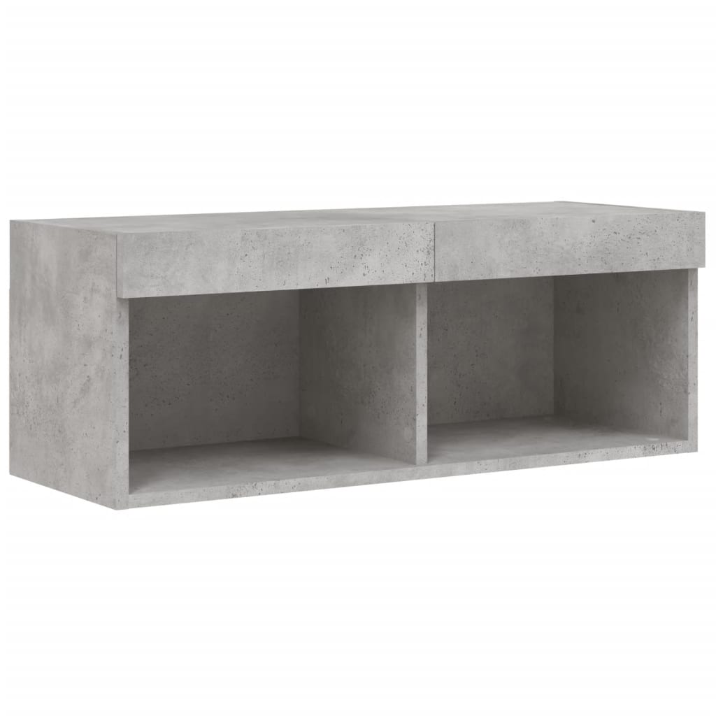 TV ormarić s LED svjetlima siva boja betona 80x30x30 cm