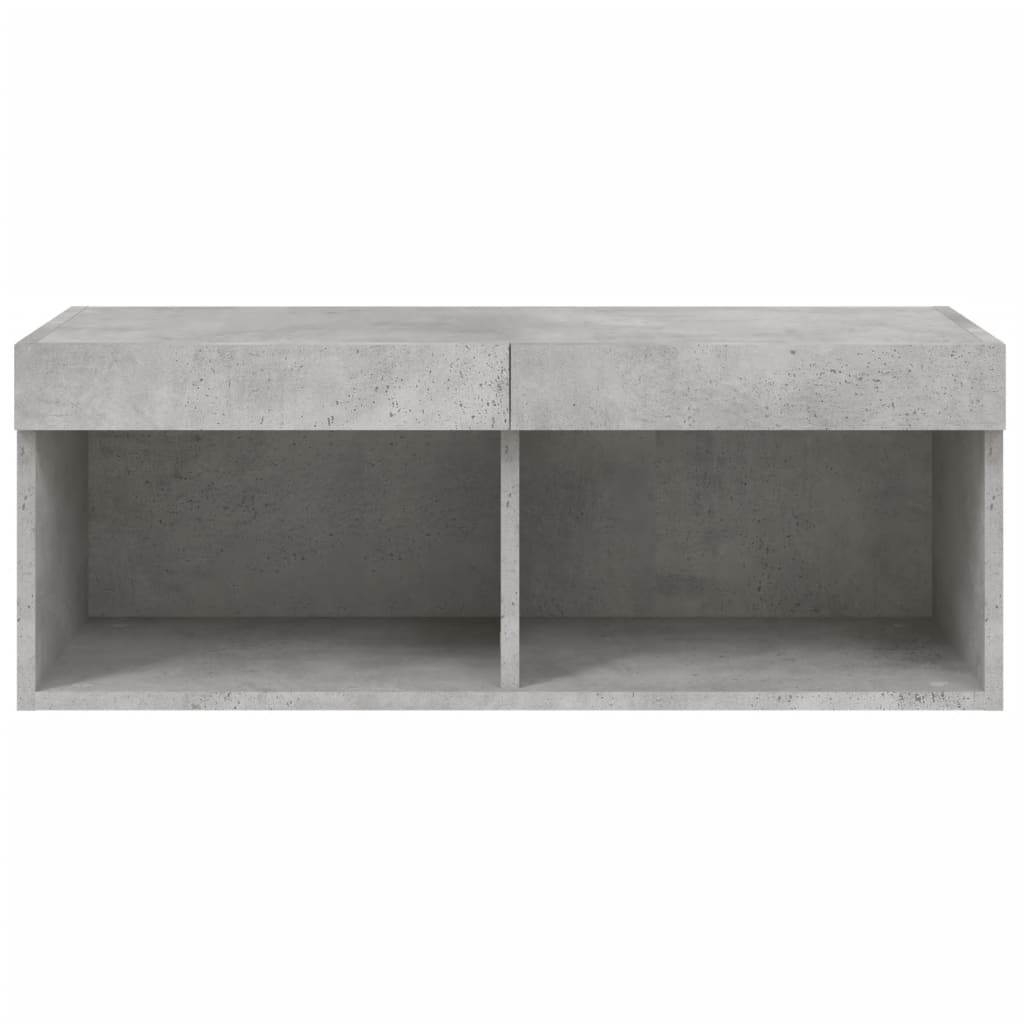 TV ormarić s LED svjetlima siva boja betona 80x30x30 cm