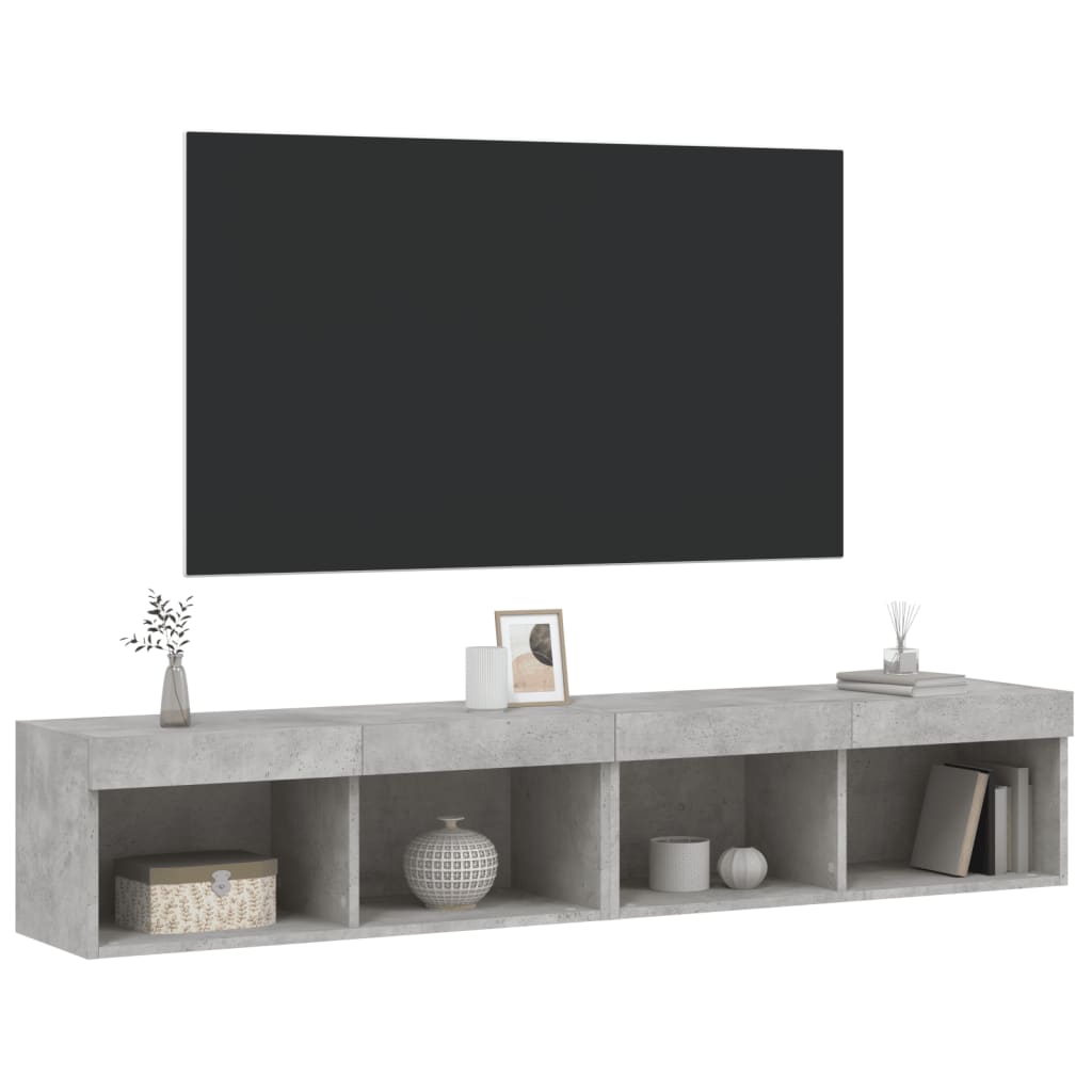 TV ormarići s LED svjetlima 2 kom siva boja betona 80x30x30 cm