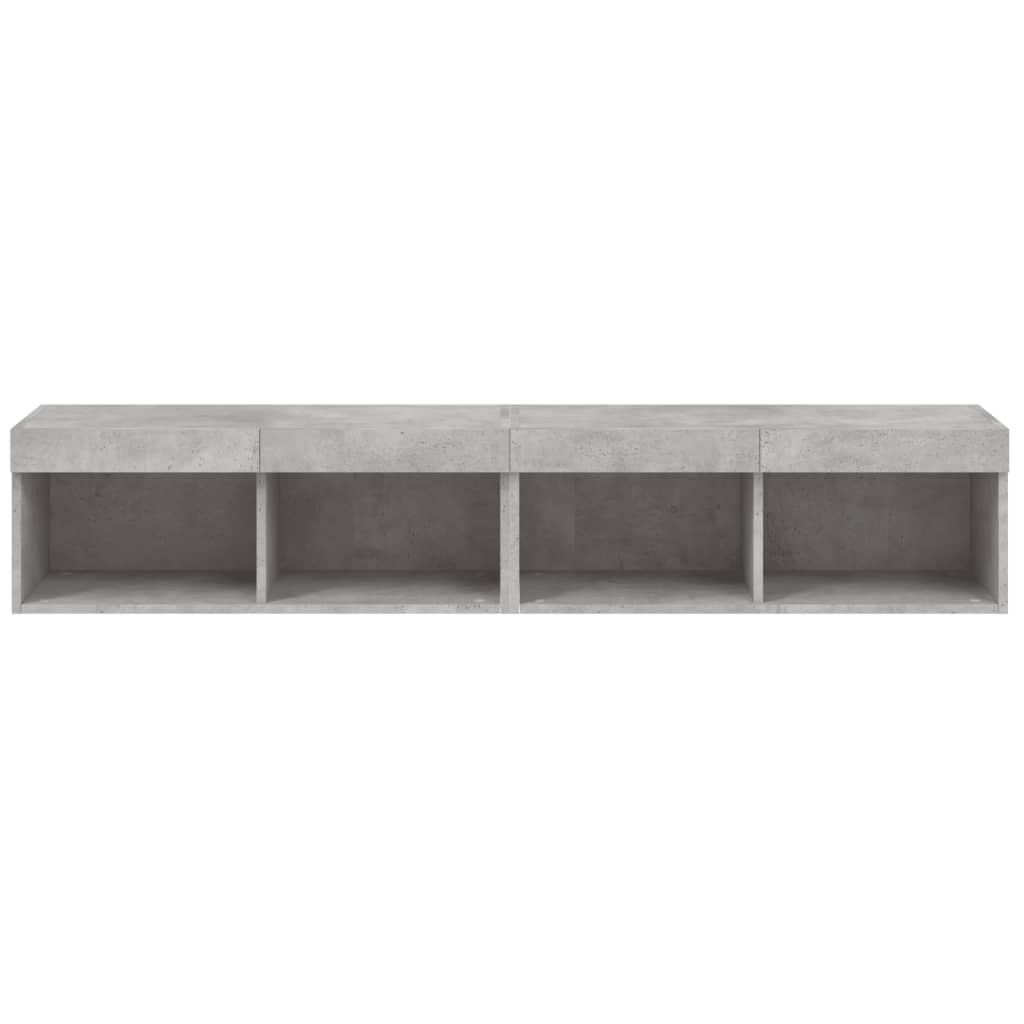 TV ormarići s LED svjetlima 2 kom siva boja betona 80x30x30 cm