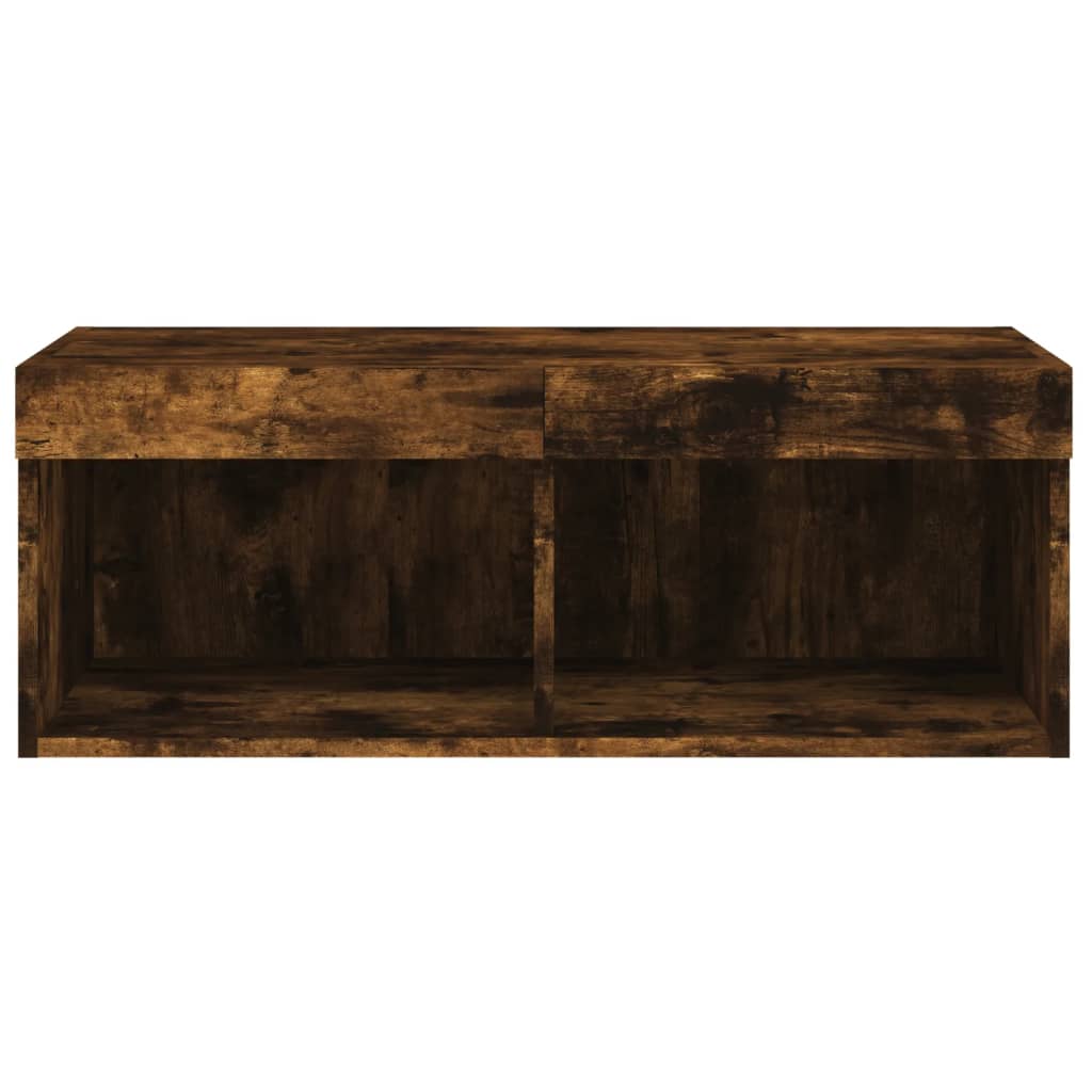 TV ormarić s LED svjetlima boja dimljenog hrasta 80x30x30 cm