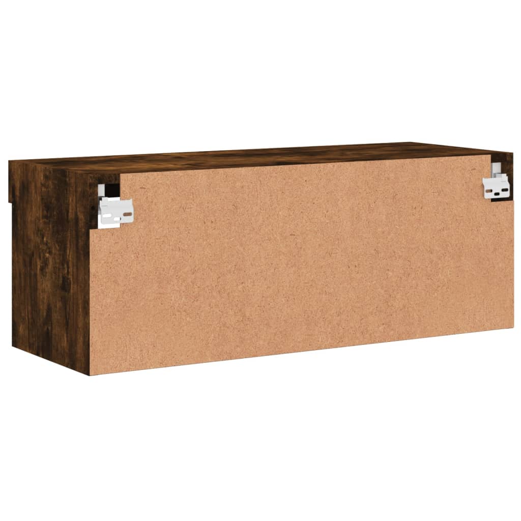 TV ormarić s LED svjetlima boja dimljenog hrasta 80x30x30 cm