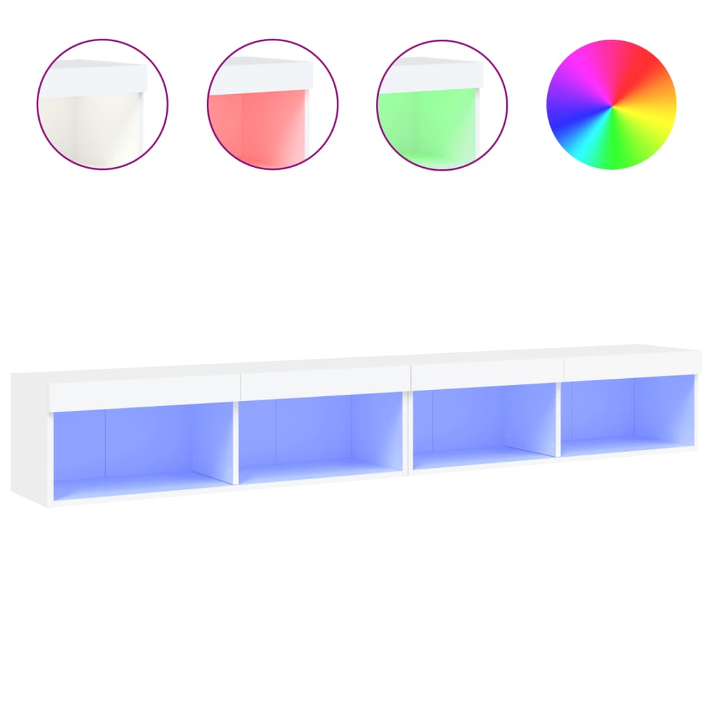 TV ormarići s LED svjetlima 2 kom bijeli 100x30x30 cm