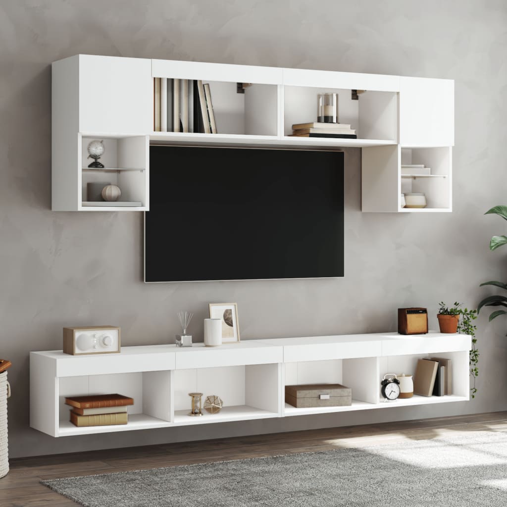 TV ormarići s LED svjetlima 2 kom bijeli 100x30x30 cm