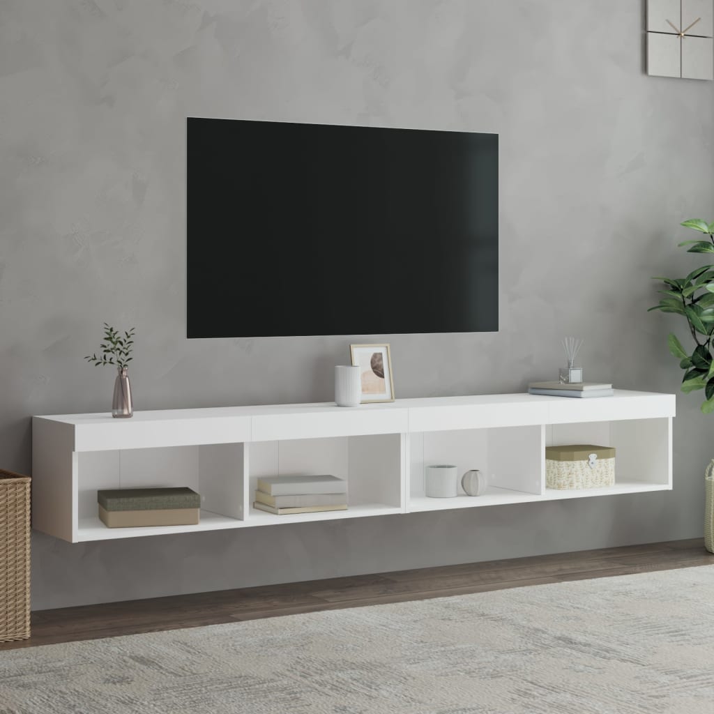 TV ormarići s LED svjetlima 2 kom bijeli 100x30x30 cm