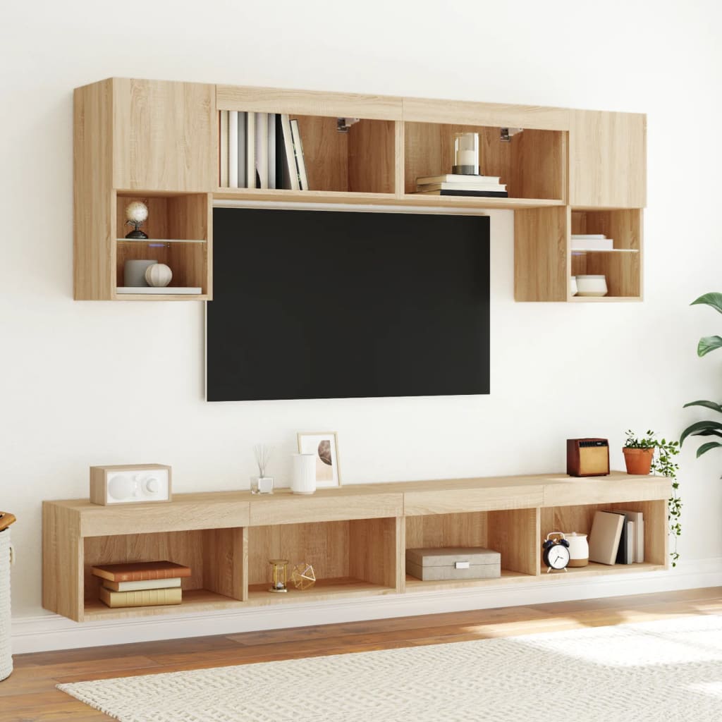 TV ormarić s LED svjetlima boja hrasta sonome 100x30x30 cm