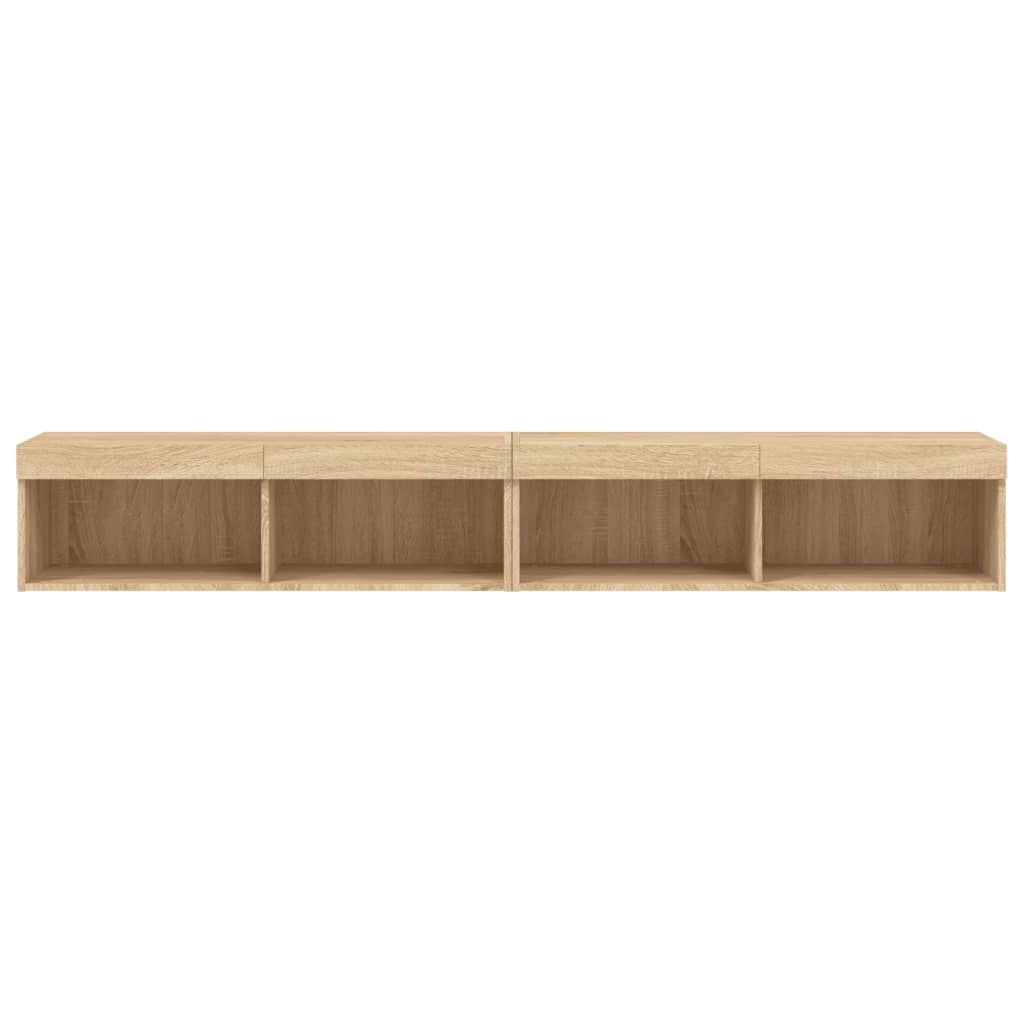 TV ormarići s LED svjetlima 2 kom boja hrasta 100x30x30 cm