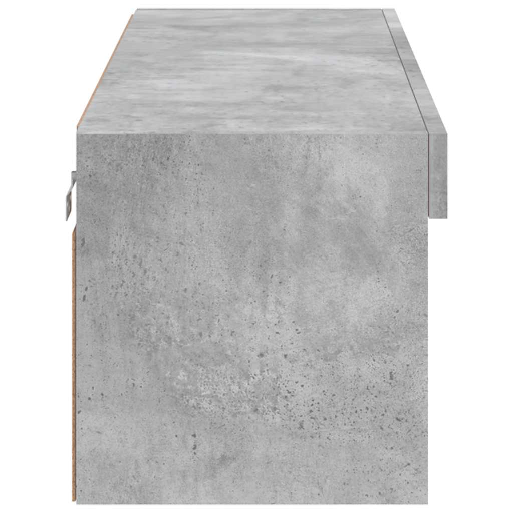 TV ormarić s LED svjetlima siva boja betona 100x30x30 cm
