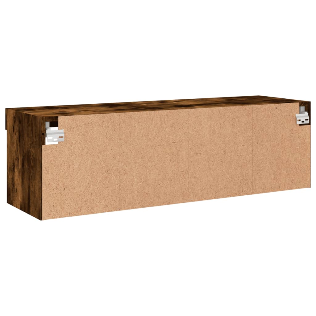 TV ormarić s LED svjetlima boja dimljenog hrasta 100x30x30 cm