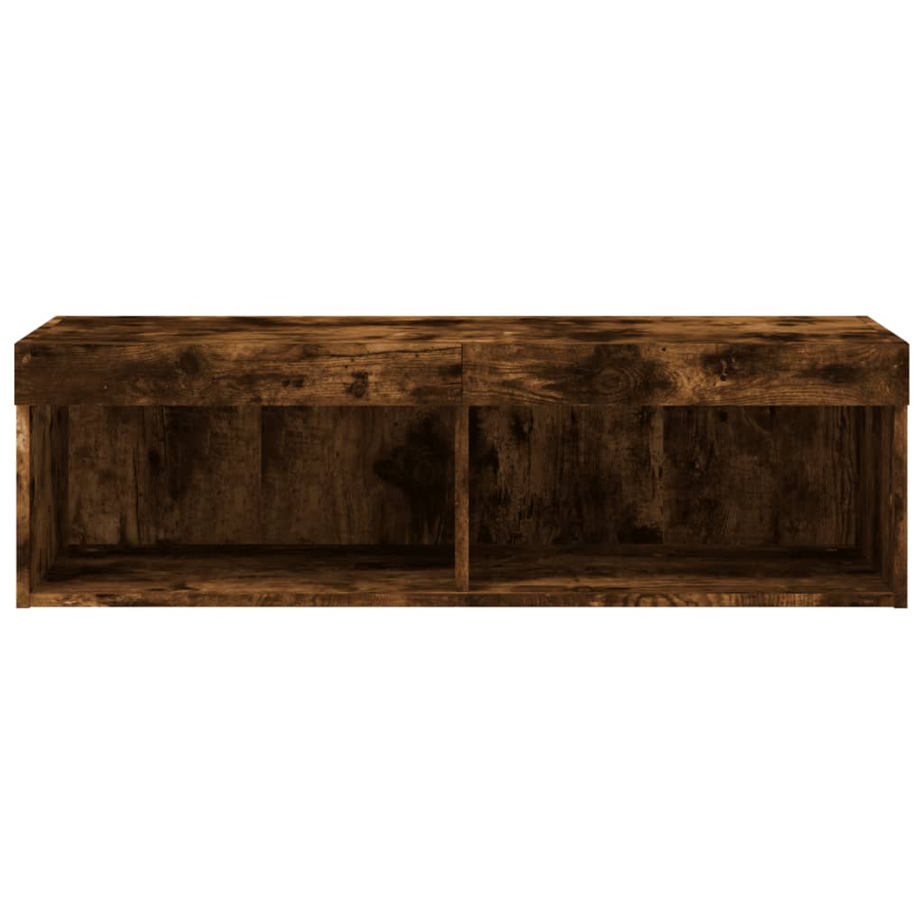 TV ormarić s LED svjetlima boja dimljenog hrasta 100x30x30 cm
