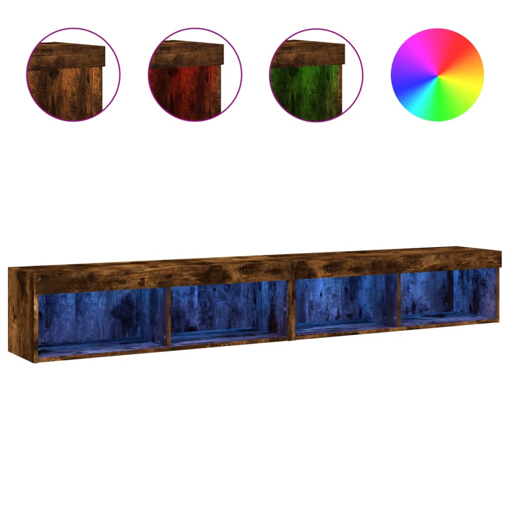 TV ormarići s LED svjetlima 2 kom boja hrasta 100x30x30 cm