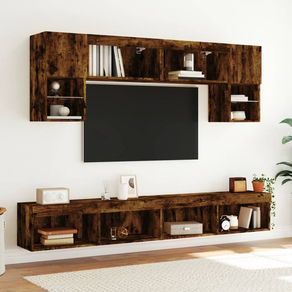 TV ormarići s LED svjetlima 2 kom boja hrasta 100x30x30 cm